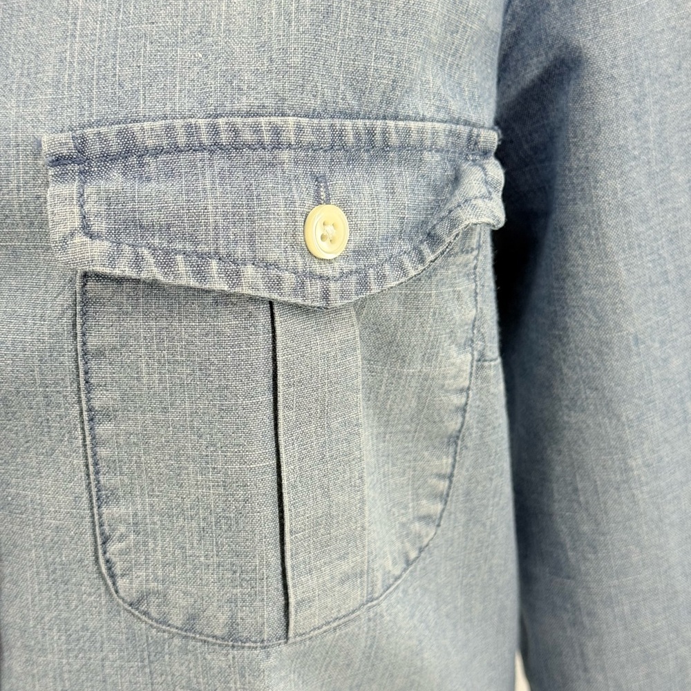 J. Crew "Perfect Fit" Blue Chambray Button Down Pocket Shirt LS Women's Small S - Picture 6 of 9